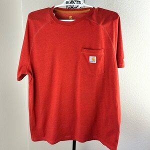 Carhartt Relaxed Fit Dark Orange Pocket Detail Short Sleeve Tshirt L